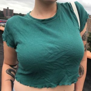 Short Sleeve Teal Waffle Shirt